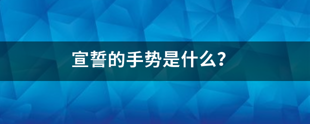 宣誓的手势是什么？