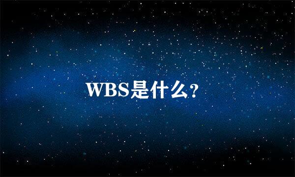 WBS是什么？