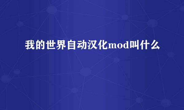 我的世界自动汉化mod叫什么