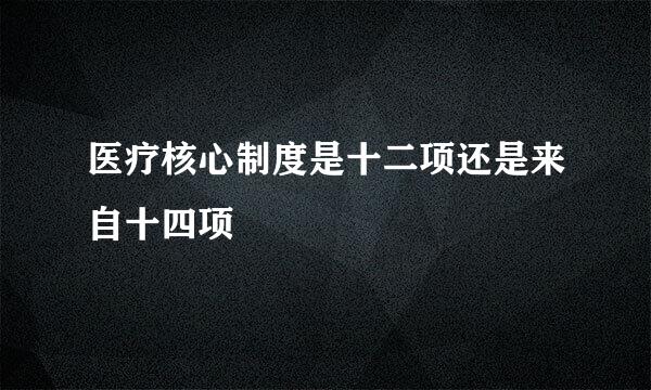 医疗核心制度是十二项还是来自十四项