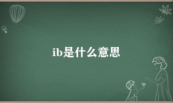 ib是什么意思