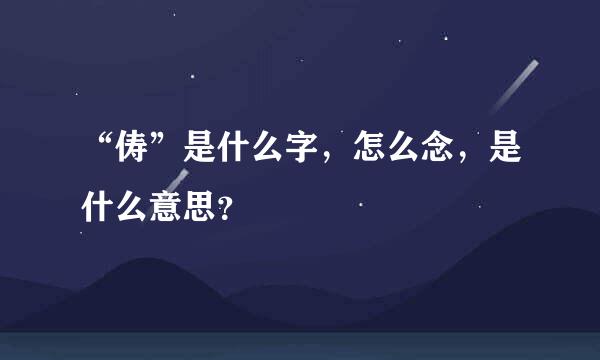 “俦”是什么字，怎么念，是什么意思？