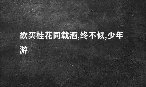 欲买桂花同载酒,终不似,少年游