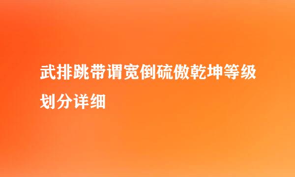 武排跳带谓宽倒硫傲乾坤等级划分详细