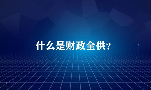 什么是财政全供？