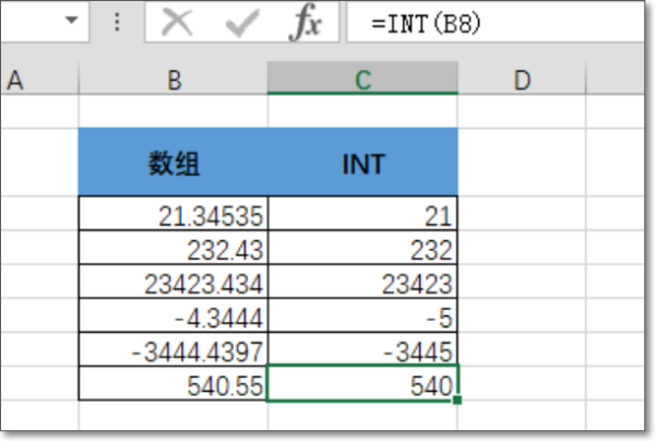 EXCEL来自取整数应该用什么函数？