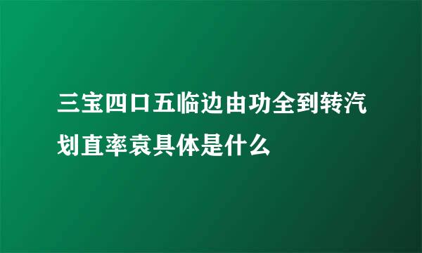 三宝四口五临边由功全到转汽划直率袁具体是什么