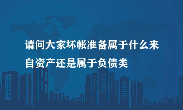 请问大家坏帐准备属于什么来自资产还是属于负债类