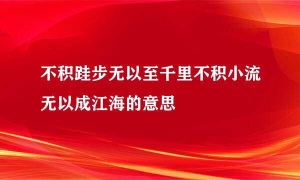 不积跬步无以至千里不积小流无以成江海的意思