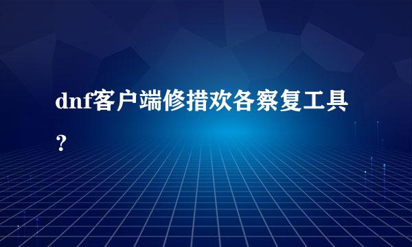 dnf客户端修措欢各察复工具？