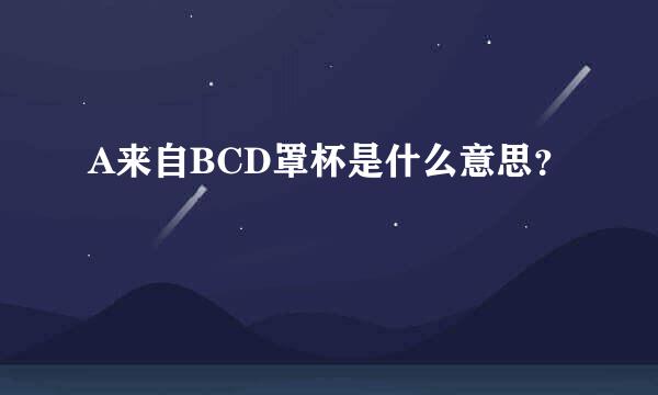 A来自BCD罩杯是什么意思？