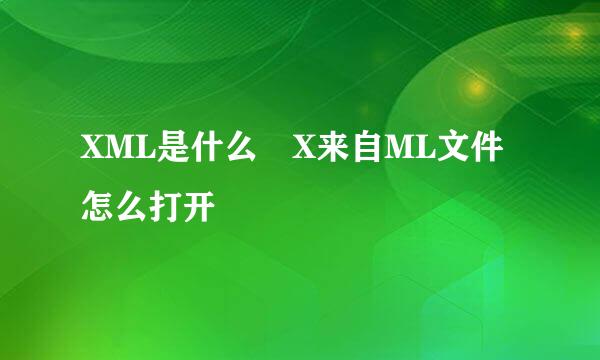 XML是什么 X来自ML文件怎么打开