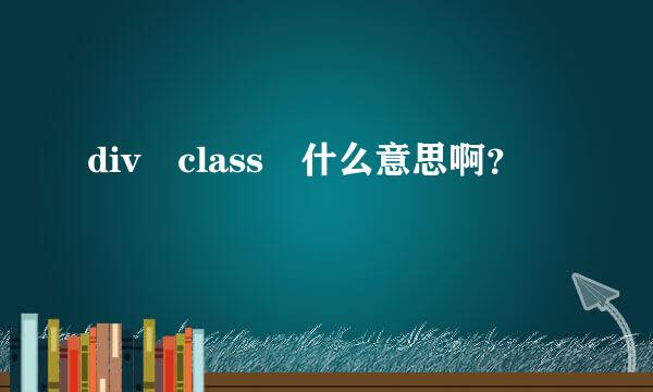 div class 什么意思啊？