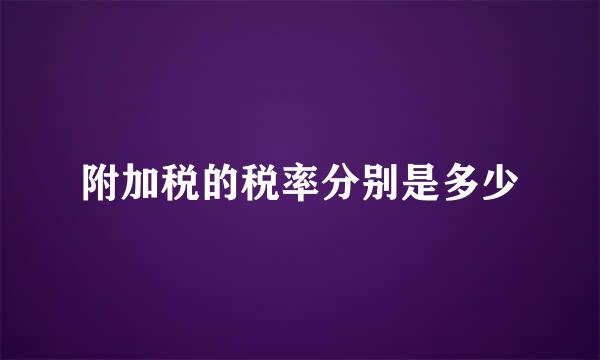 附加税的税率分别是多少