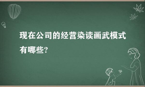 现在公司的经营染读画武模式有哪些?