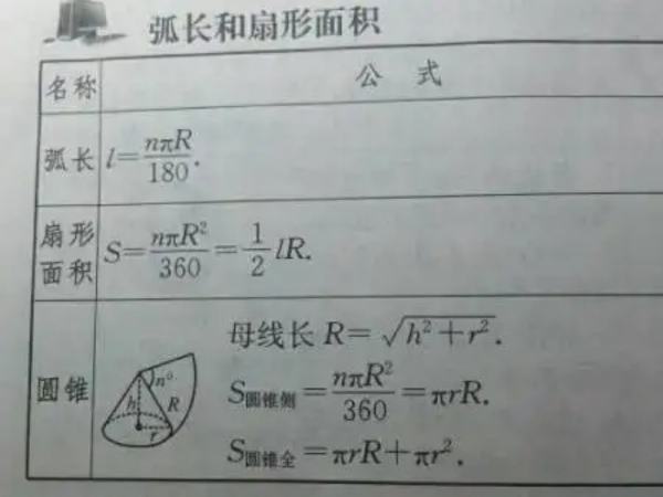 弧长计算公式