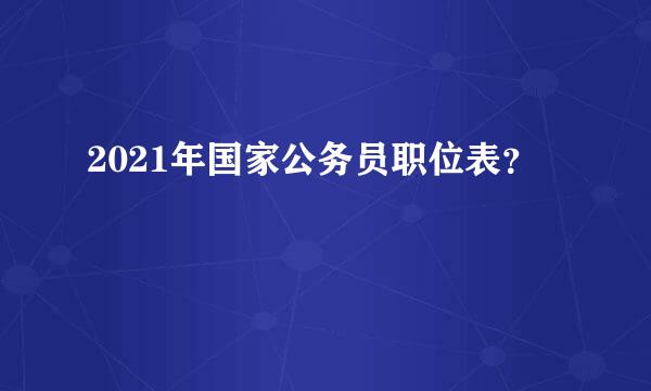 2021年国家公务员职位表？