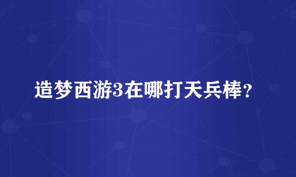 造梦西游3在哪打天兵棒？