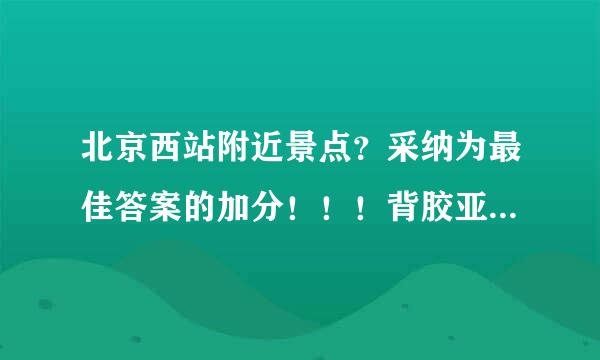 北京西站附近景点？采纳为最佳答案的加分！！！背胶亚何春旧远烟衣刑