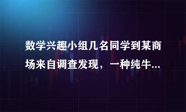 数学兴趣小组几名同学到某商场来自调查发现，一种纯牛奶进价为每箱40元厂家要求售价在40~70元之间，若只以每箱