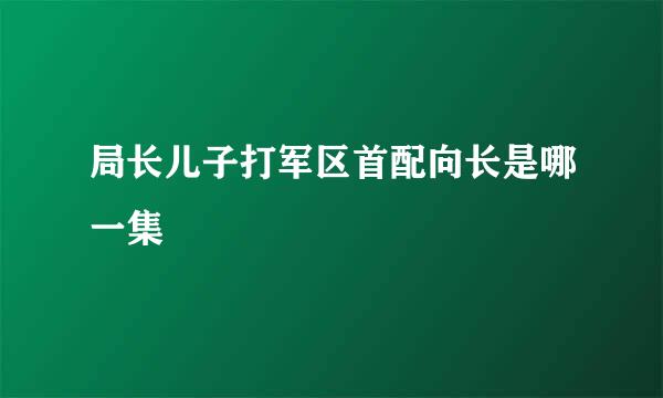 局长儿子打军区首配向长是哪一集