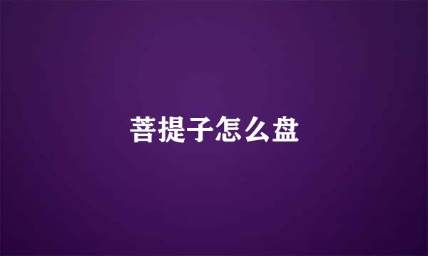 菩提子怎么盘