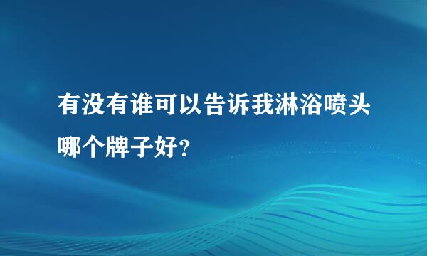 有没有谁可以告诉我淋浴喷头哪个牌子好？