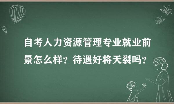 自考人力资源管理专业就业前景怎么样？待遇好将天裂吗？