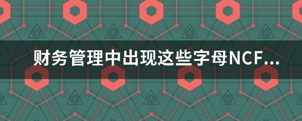 财务管理中出现这些字母NCF、NPV、PV、IRR、E、E（NCF）是什么意思？