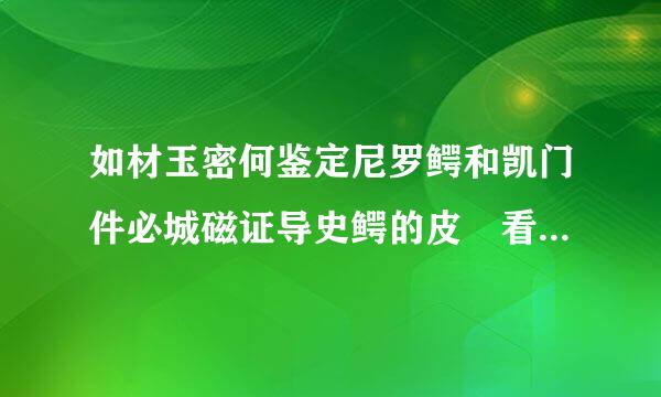 如材玉密何鉴定尼罗鳄和凯门件必城磁证导史鳄的皮 看做好的包包 个人觉得差不多 有高手告诉一来自下区别 吗