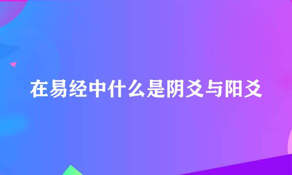 在易经中什么是阴爻与阳爻