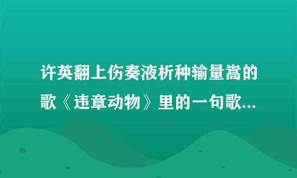 许英翻上伤奏液析种输量嵩的歌《违章动物》里的一句歌词‘她一身尘土，在街角迷了路’什么意思，是要表达什么？