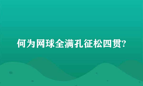 何为网球全满孔征松四贯?