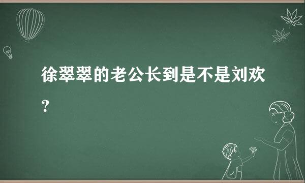 徐翠翠的老公长到是不是刘欢？