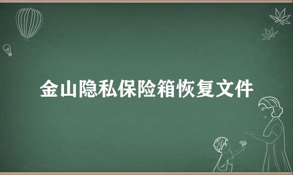 金山隐私保险箱恢复文件