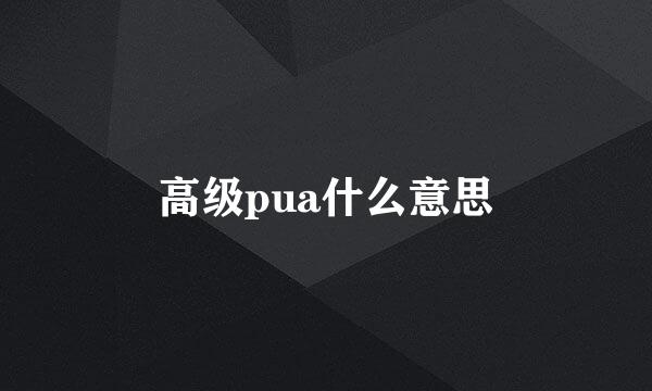 高级pua什么意思