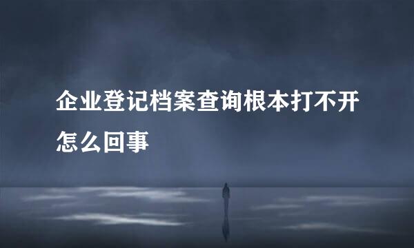 企业登记档案查询根本打不开怎么回事