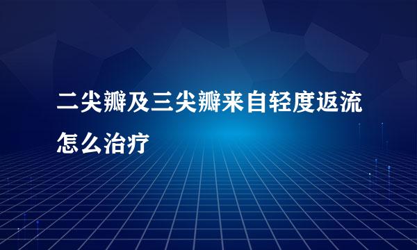 二尖瓣及三尖瓣来自轻度返流怎么治疗