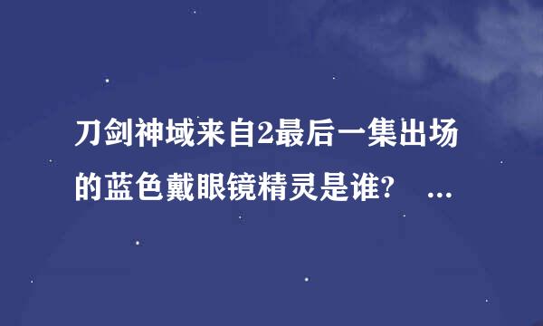 刀剑神域来自2最后一集出场的蓝色戴眼镜精灵是谁? 就在开头的一分钟里闪过……求熟悉的刀剑迷解释解答，