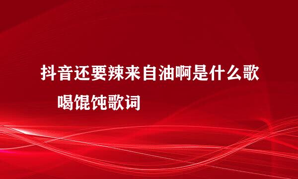 抖音还要辣来自油啊是什么歌 喝馄饨歌词