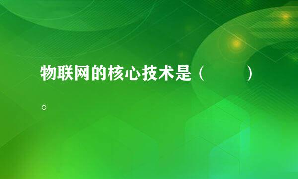 物联网的核心技术是（  ）。