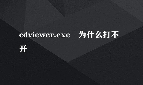 cdviewer.exe 为什么打不开