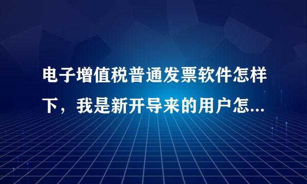 电子增值税普通发票软件怎样下，我是新开导来的用户怎样下电子增值税普通发票软件