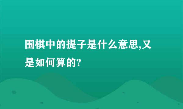 围棋中的提子是什么意思,又是如何算的?