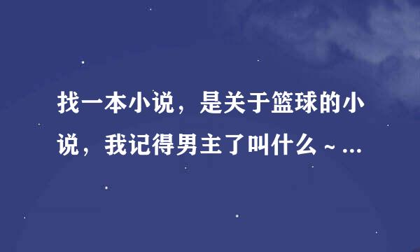 找一本小说，是关于篮球的小说，我记得男主了叫什么～寒，忘了，还有