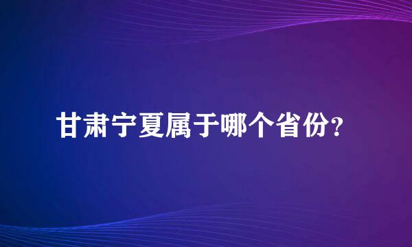 甘肃宁夏属于哪个省份？