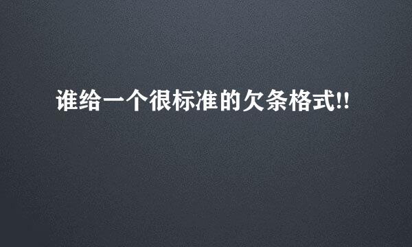 谁给一个很标准的欠条格式!!