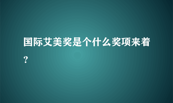 国际艾美奖是个什么奖项来着？