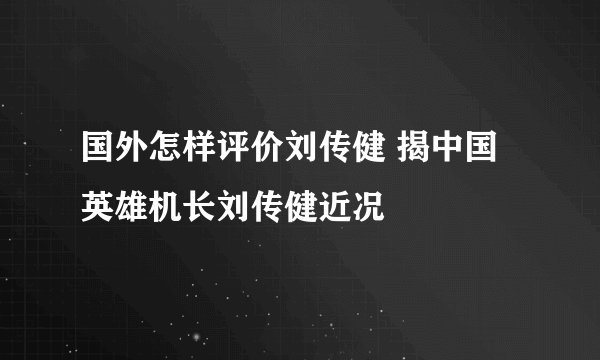 国外怎样评价刘传健 揭中国英雄机长刘传健近况