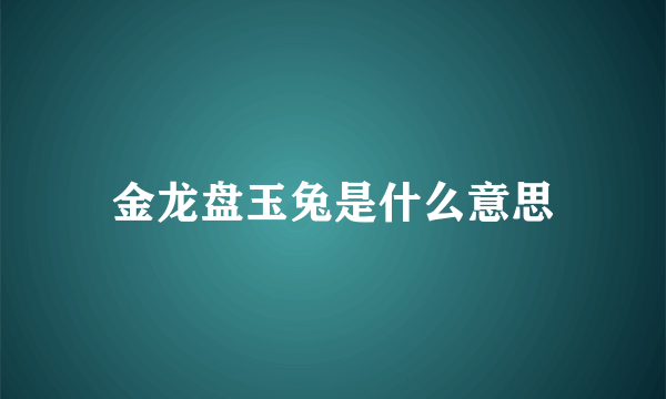 金龙盘玉兔是什么意思